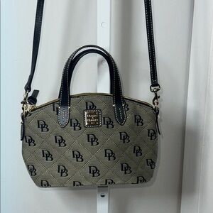 Dooney & Bourke Black and Tan Satchel Bag New!!